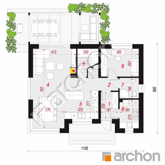 gotowy projekt Dom w wisteriach 8 rzut parteru