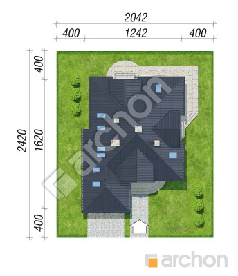 gotowy projekt Dom w kokosach (G) sytuacja