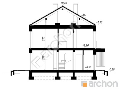 gotowy projekt Dom w arkadiach 4 (B) przekroj budynku