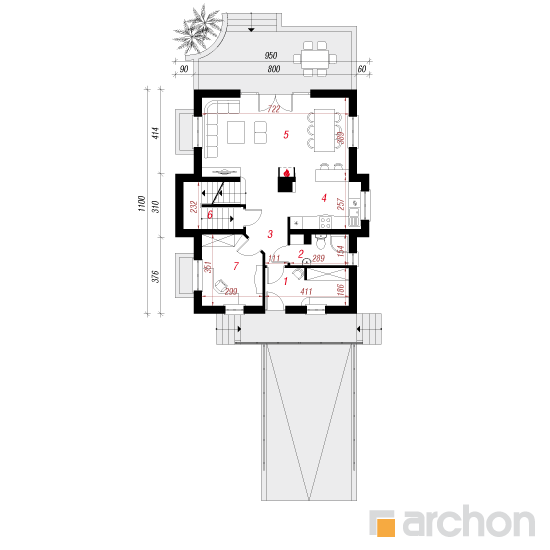 gotowy projekt Dom w żarnowcach rzut parteru