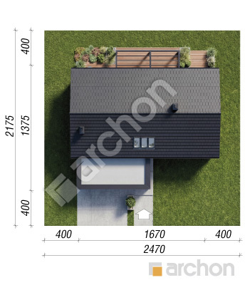 gotowy projekt Dom w kotewkach 4 (G2E) sytuacja