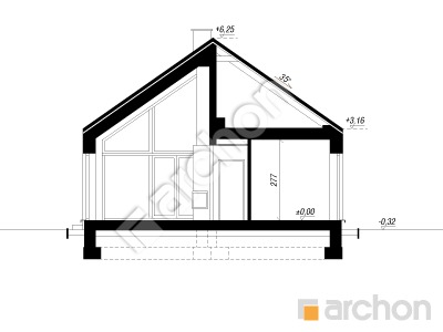gotowy projekt Dom w kokornaku 2 (GE) OZE przekroj budynku