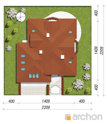 gotowy projekt Dom w bergamotkach (G2P) sytuacja