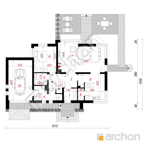 gotowy projekt Dom w truskawkach 2 (N) rzut parteru