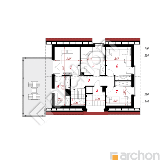 gotowy projekt Dom w truskawkach 2 (N) rzut poddasza