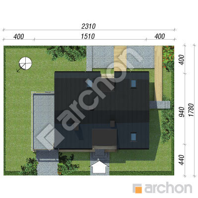 gotowy projekt Dom w truskawkach 2 (N) sytuacja