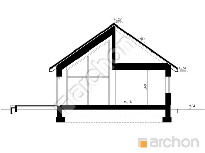 gotowy projekt Dom w kosaćcach 24 (A) przekroj budynku