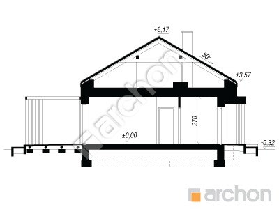 gotowy projekt Dom pod jodłami 5 (E) przekroj budynku