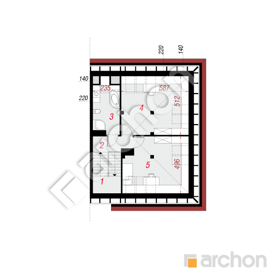 gotowy projekt Dom w sagowcach 3 (B) rzut poddasza