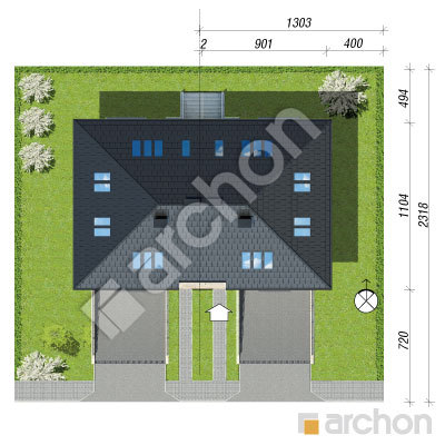 gotowy projekt Dom w sagowcach 3 (B) sytuacja