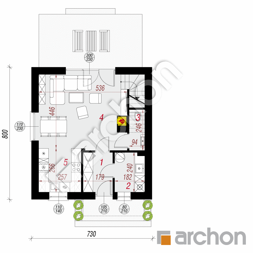 gotowy projekt Dom w modrakach 3 (A) rzut parteru