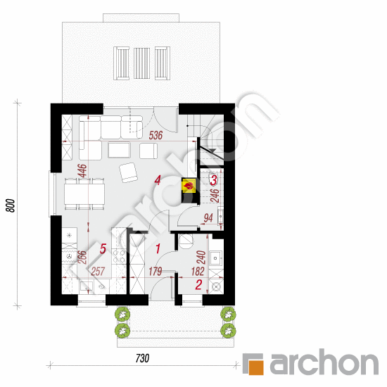 gotowy projekt Dom w modrakach 3 (A) rzut parteru