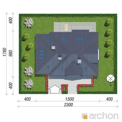 gotowy projekt Dom w hiacyntowcach sytuacja