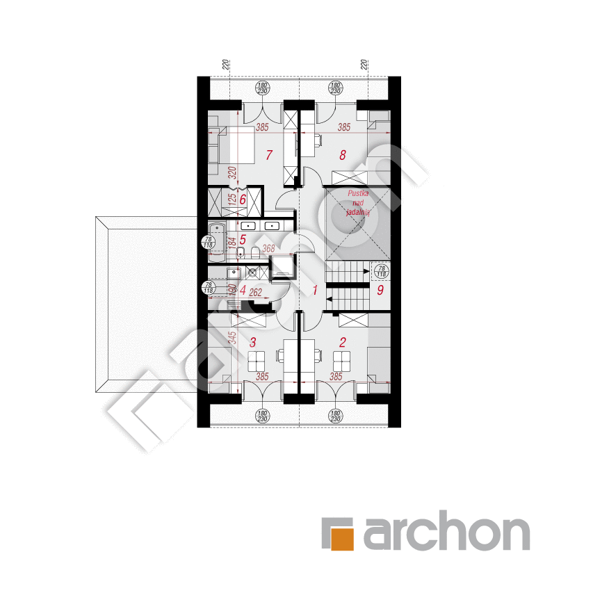 gotowy projekt Dom w wiesiołkach 3 (GE) rzut poddasza