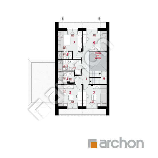 gotowy projekt Dom w wiesiołkach 3 (GE) rzut poddasza
