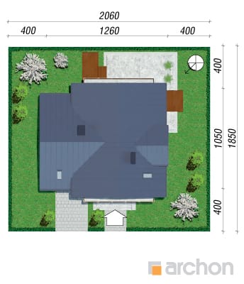 gotowy projekt Dom w morelach 3 sytuacja