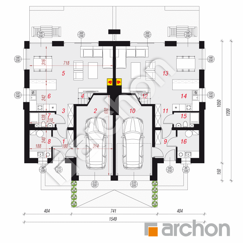 gotowy projekt Dom w klematisach 27 (R2) rzut parteru