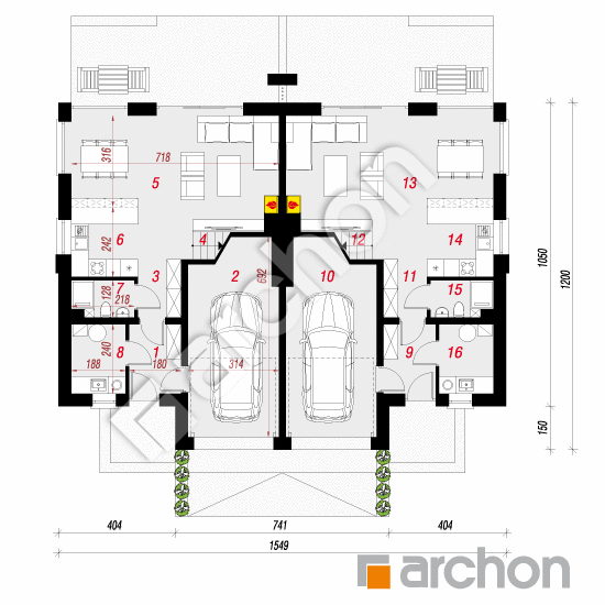 gotowy projekt Dom w klematisach 27 (R2) rzut parteru