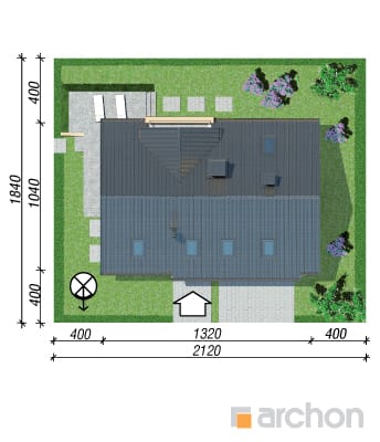 gotowy projekt Dom pod liczi (G2) sytuacja