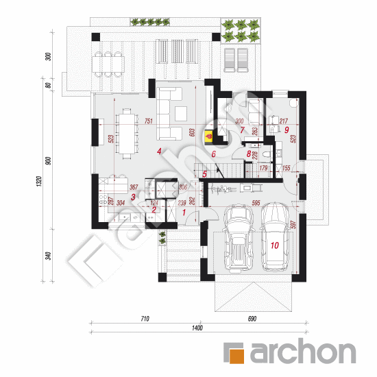 gotowy projekt Dom w albicjach (G2) rzut parteru