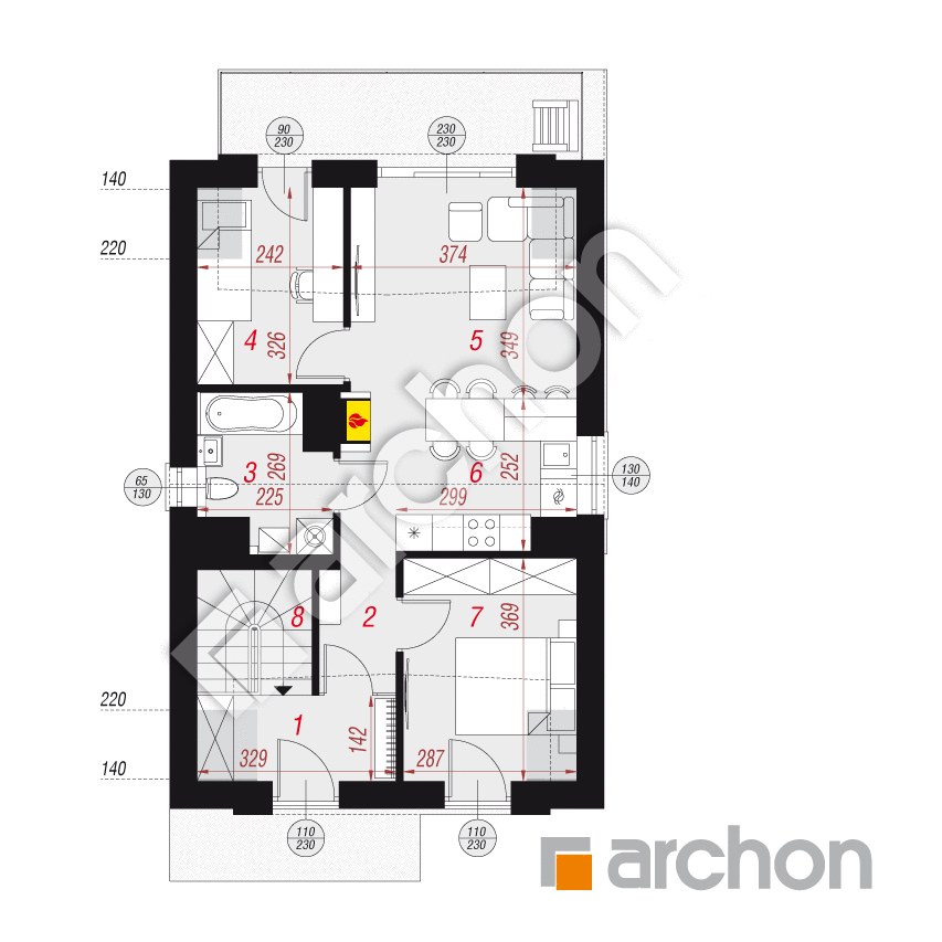 gotowy projekt Dom w bratkach 7 (R2) rzut poddasza