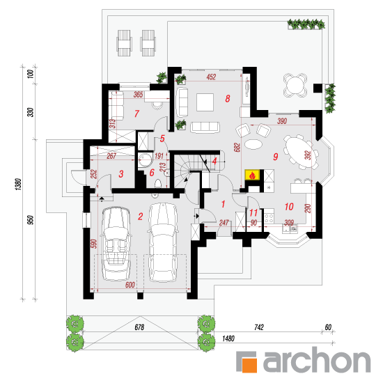 gotowy projekt Dom w kalateach 2 (P) rzut parteru