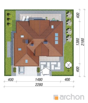 gotowy projekt Dom w kalateach 2 (P) sytuacja