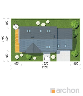 gotowy projekt Dom w daktylowcach (G2) sytuacja