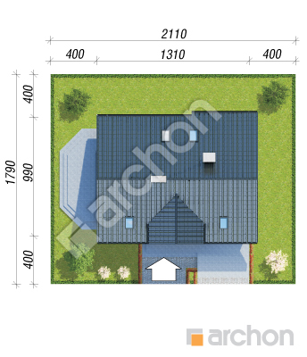 gotowy projekt Dom w aksamitkach 2 (N) sytuacja
