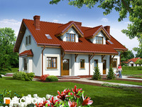 gotowy projekt Dom w cyklamenach 2 (R2) widok 1