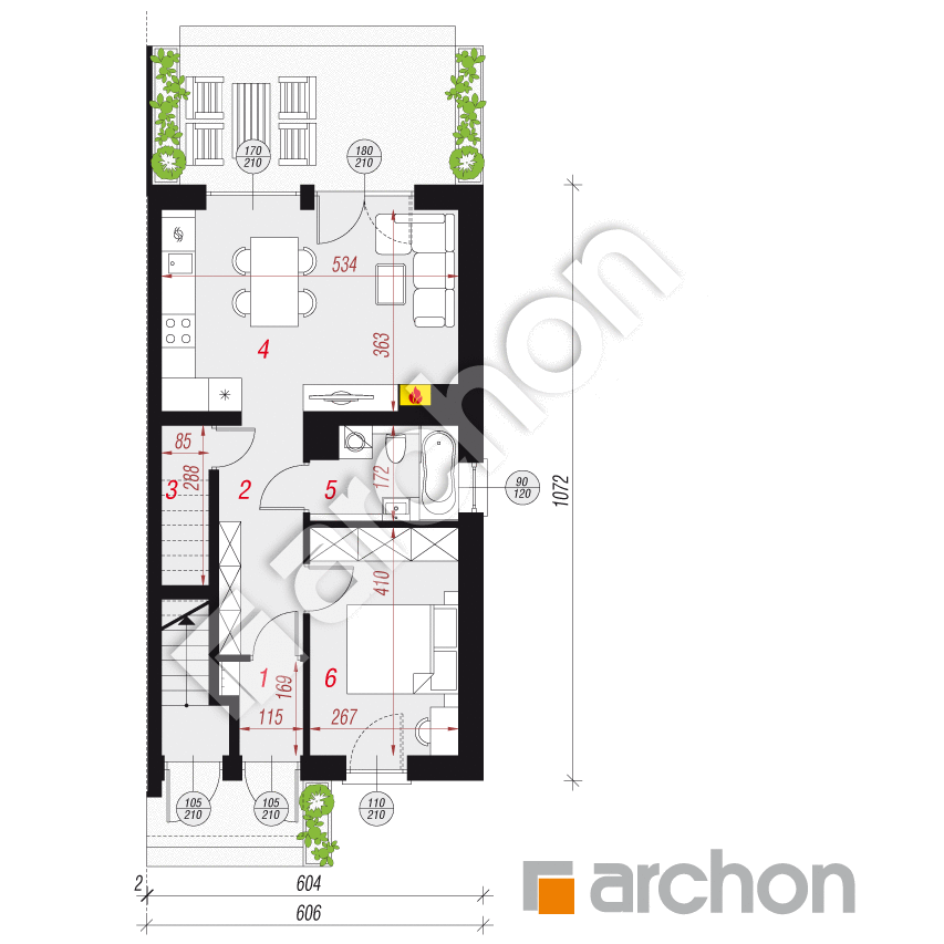 gotowy projekt Dom w bratkach 8 (R2B) rzut parteru