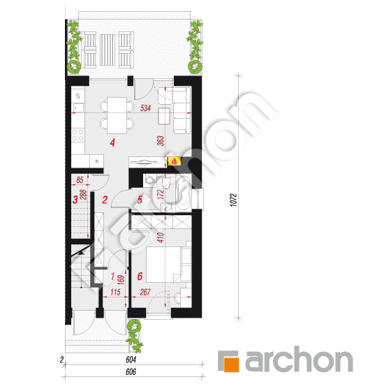 gotowy projekt Dom w bratkach 8 (R2B) rzut parteru