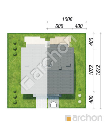 gotowy projekt Dom w bratkach 8 (R2B) sytuacja