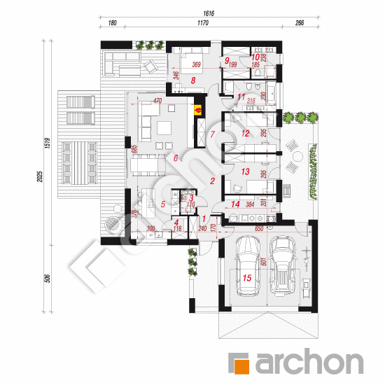 gotowy projekt Dom w matukanach (G2) rzut parteru