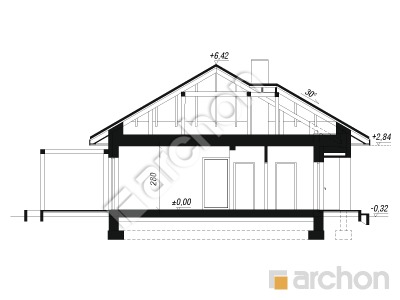 gotowy projekt Dom we wrzosach 3 przekroj budynku