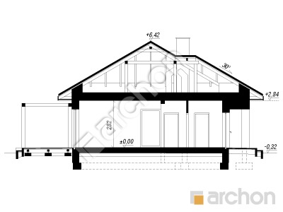 gotowy projekt Dom we wrzosach 3 przekroj budynku