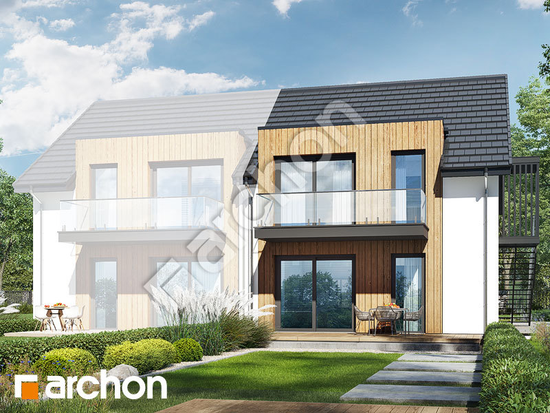 gotowy projekt Dom w dawidiach (R2B) widok 2