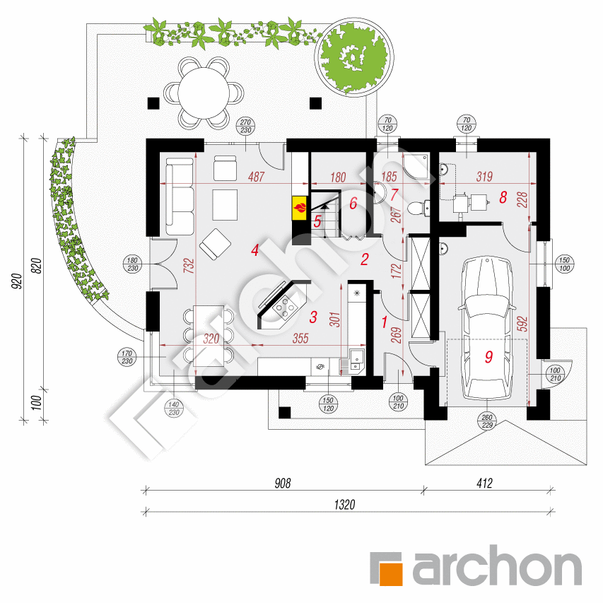 gotowy projekt Dom w wisteriach 3 rzut parteru