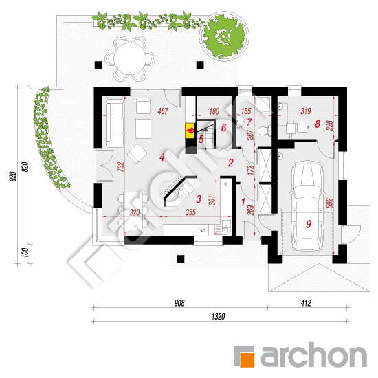 gotowy projekt Dom w wisteriach 3 rzut parteru