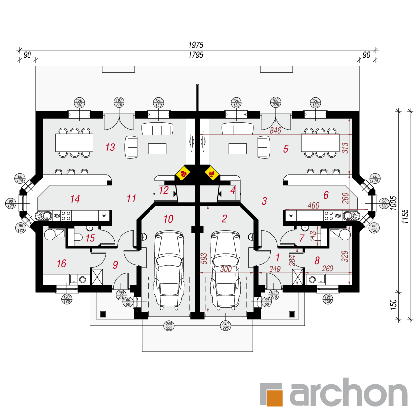 gotowy projekt Dom w klematisach 4 (R2) rzut parteru