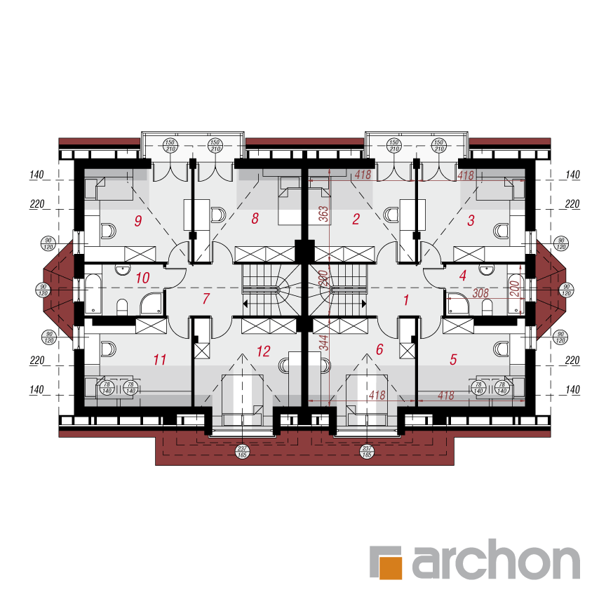 gotowy projekt Dom w klematisach 4 (R2) rzut poddasza