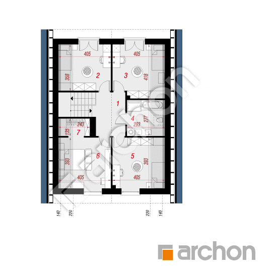 gotowy projekt Dom w arletach 3 (E) OZE rzut poddasza