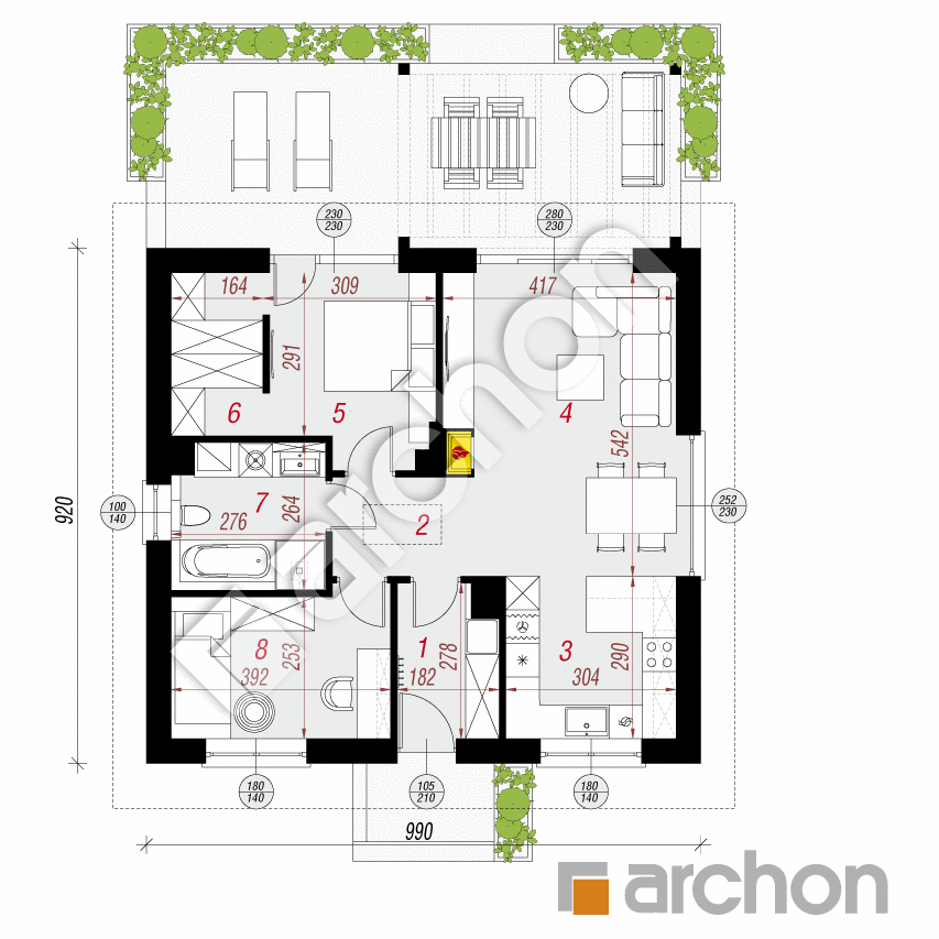 gotowy projekt Dom w jagodach 3 rzut parteru