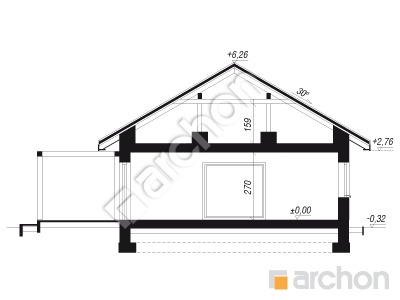 gotowy projekt Dom w jagodach 3 przekroj budynku
