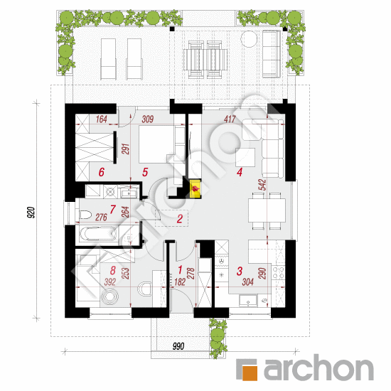 gotowy projekt Dom w jagodach 3 rzut parteru