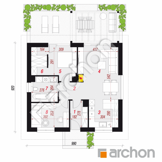 gotowy projekt Dom w jagodach 3 rzut parteru