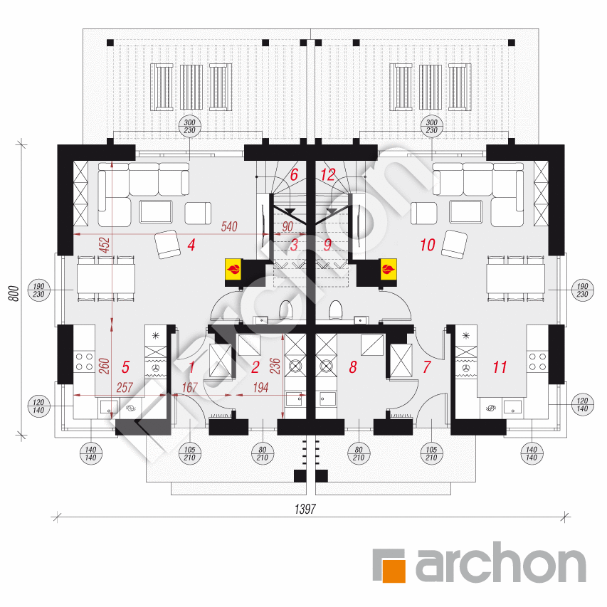 gotowy projekt Dom w borówkach (R2N) rzut parteru