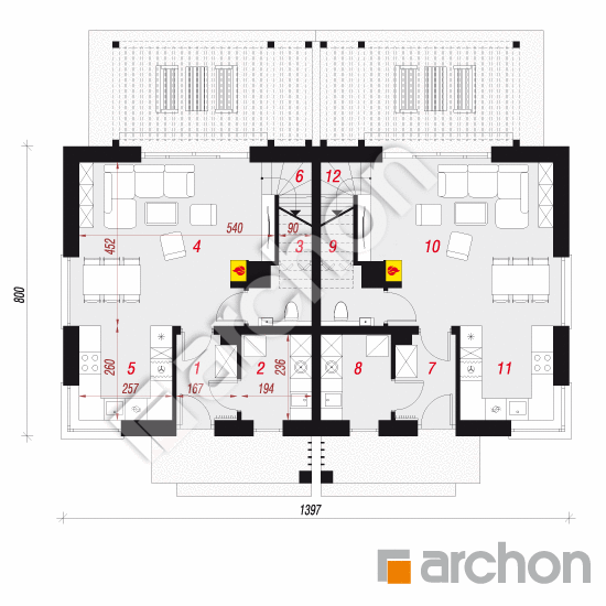 gotowy projekt Dom w borówkach (R2N) rzut parteru