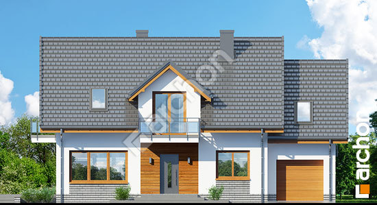 Elewacja frontowa projekt dom w rododendronach 16 5fcfe1fc5986fa1999420438627ae531  264