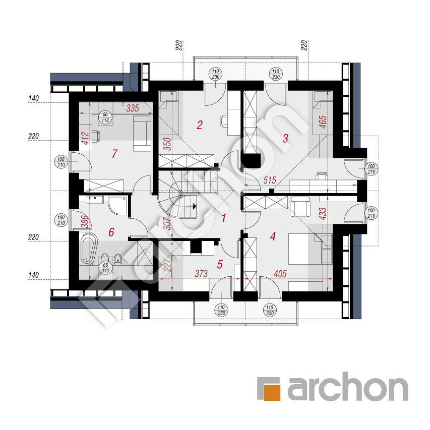gotowy projekt Dom w budlejach 2 rzut poddasza